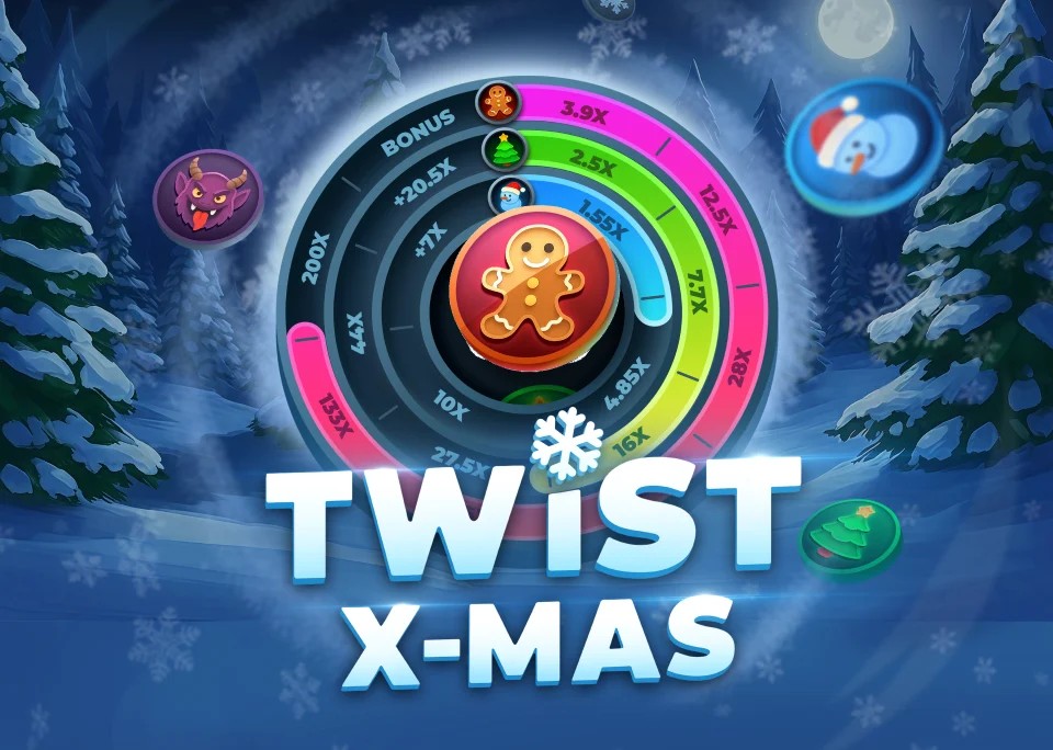 Twist X-mas slot logo by InOut at Rollxo Casino